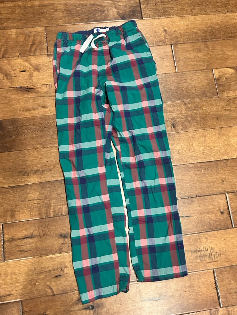 Boden Green Plaid Pajama Pants with Blue and Red Accents